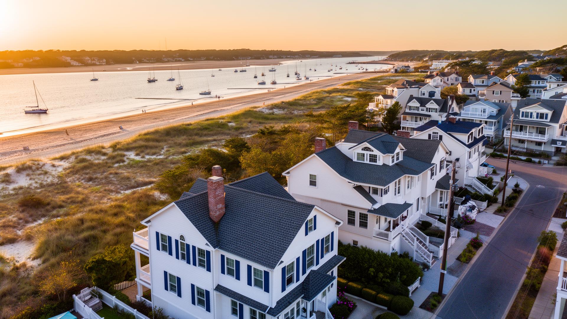 Aerial view of New Jersey coastal community